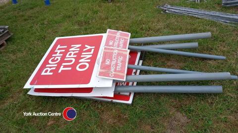 Building site warning signs various