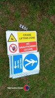 Building site warning signs various
