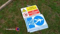 Building site warning signs various - 2