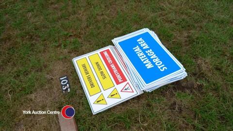 Building site warning signs various