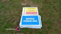 Building site warning signs various - 2