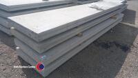 4no 5m x 1m x 150mm pre-stressed concrete panels with fixing clamps and lifting loops