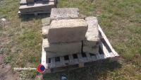 Pallet of York Stone wall capping, approx 32in x 10in, 6x of