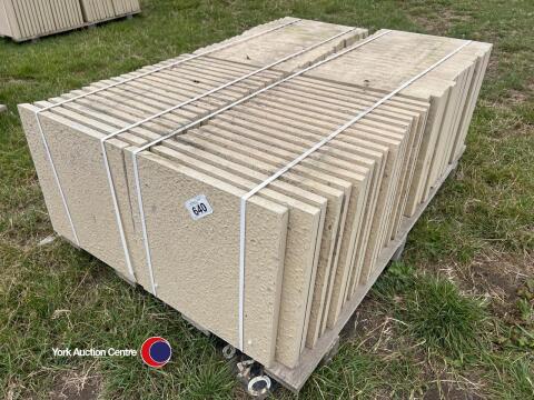 Pallet of 70 Buff paving slabs, 450mm x 450mm
