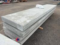 4no 5m x 1m x 150mm pre-stressed concrete panels with fixing clamps and lifting loops - 5