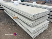4no 3830mm x 1m x 150mm pre-stressed concrete panels with fixing clamps and lifting loops - 2