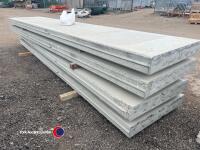 4no 5m x 1m x 150mm pre-stressed concrete panels with fixing clamps and lifting loops - 5