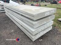 4no 3670mm x 1m x 150mm pre-stressed concrete panels with fixing clamps and lifting loops - 4