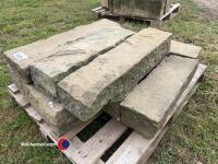 Pallet of York Stone wall capping, approx 34in x 8in, 9x of - 2