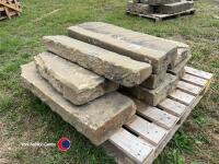 Pallet of York stone wall capping, approx 34in x 10in, 8x of - 2