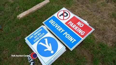 Building site warning signs various