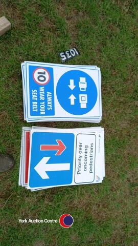 Building site warning signs various