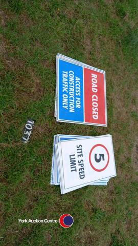 Building site warning signs various