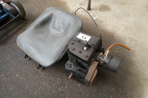 Lawnmower engine and seat