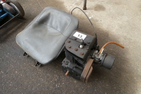 Lawnmower engine and seat