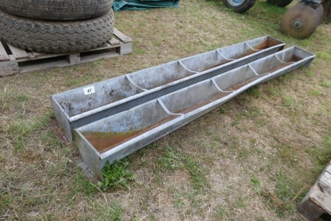 2 x 9ft sheep feed troughs