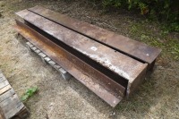 Pair of 9ft4in x 10in x 10in steel girders and an angle iron