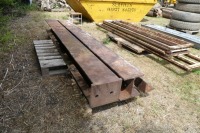 Pair of 9ft4in x 10in x 10in steel girders and an angle iron - 2