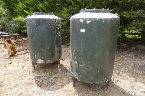 2 x stainless steel milk tanks