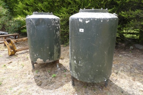 2 x stainless steel milk tanks