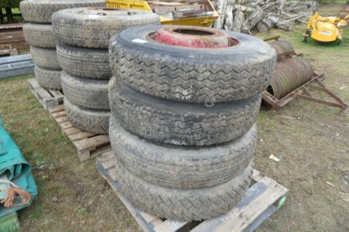 4 x 11R x 22.5 wheels