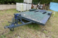 Twin axle 18ft low loader trailer c/w ramps and winch