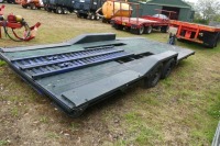 Twin axle 18ft low loader trailer c/w ramps and winch - 4