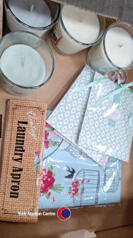 Various fragrant items including candles and hanging sachets etc