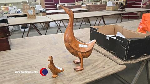 2 x wooden ducks