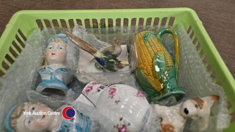 Gerald Porzellan Bavaria pheasants figurine, sweetcorn jug etc