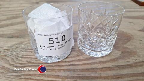 2 x Rumer crystal Royal Doulton glasses