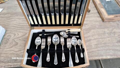 Canteen of silver plated cutlery by Waite and Son