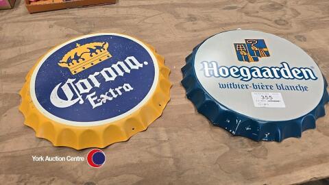 2 x metal signs