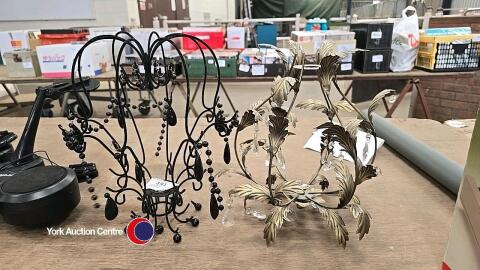 2 x chandelier style light shades, no light fittings