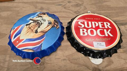2 x metal signs