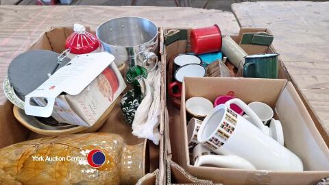 2 boxes of miscellaneous homeware including Doulton Vase & Mary Gregory jug