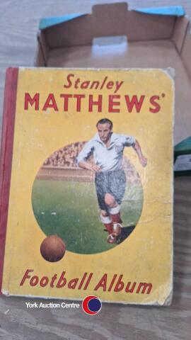 Stanley Matthews football annual circa 1950 original boards. Inner hinge cracked, some staining but generally good