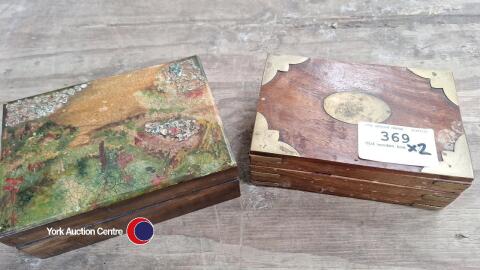 2 x Old wooden boxes