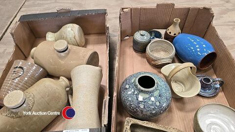 1 x Boxes of stoneware and studio pottery