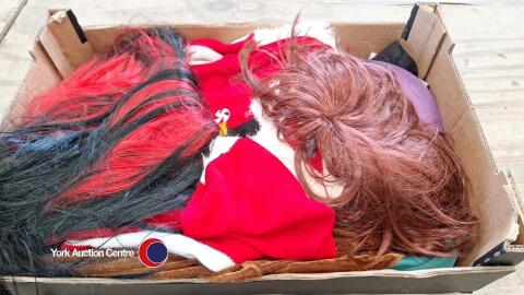 Box of fancy dress costumes