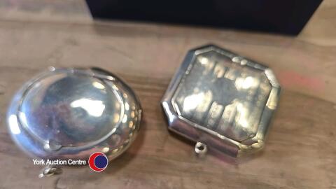 2 x Chatelaine silver hallmarked ladies compacts