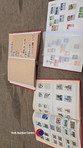 3 x stamp albums -Stanley Gibbons GB stamp album in full colour contains some stamps, 1 containing French stamps and 1 stamps from Israel.
