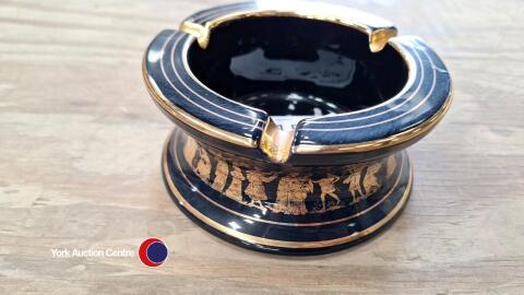 Blue & gold ashtray