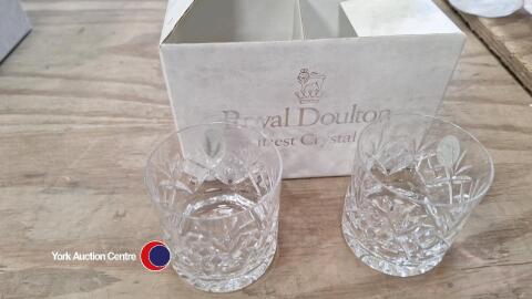 2 x Rumer crystal Royal Doulton glasses