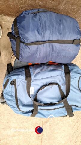 2 man tent with blow up mattress, single tent and 2 sleeping bags