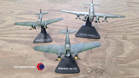 3 x die-cast German planes including 2 Heinkel HE111 and FW 200 Condor