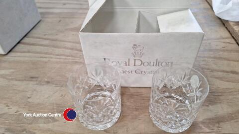 2 x Rumer crystal Royal Doulton glasses