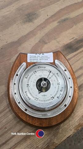 Vintage mid century Horseshoe Compensated barometer Shortland Smith and Co