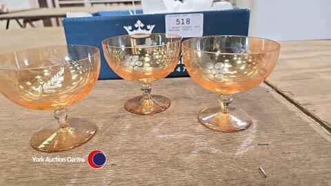 6 dessert glasses, very delicate, C1960's