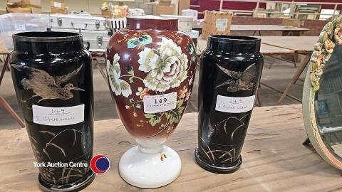 3 x large glass vases